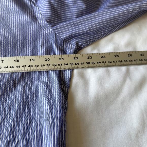 Spier & Mackay‎ Handmade Men's Pinstripe Long Sleeve Button Up Shirt Purple 16.5 - Picture 8 of 13